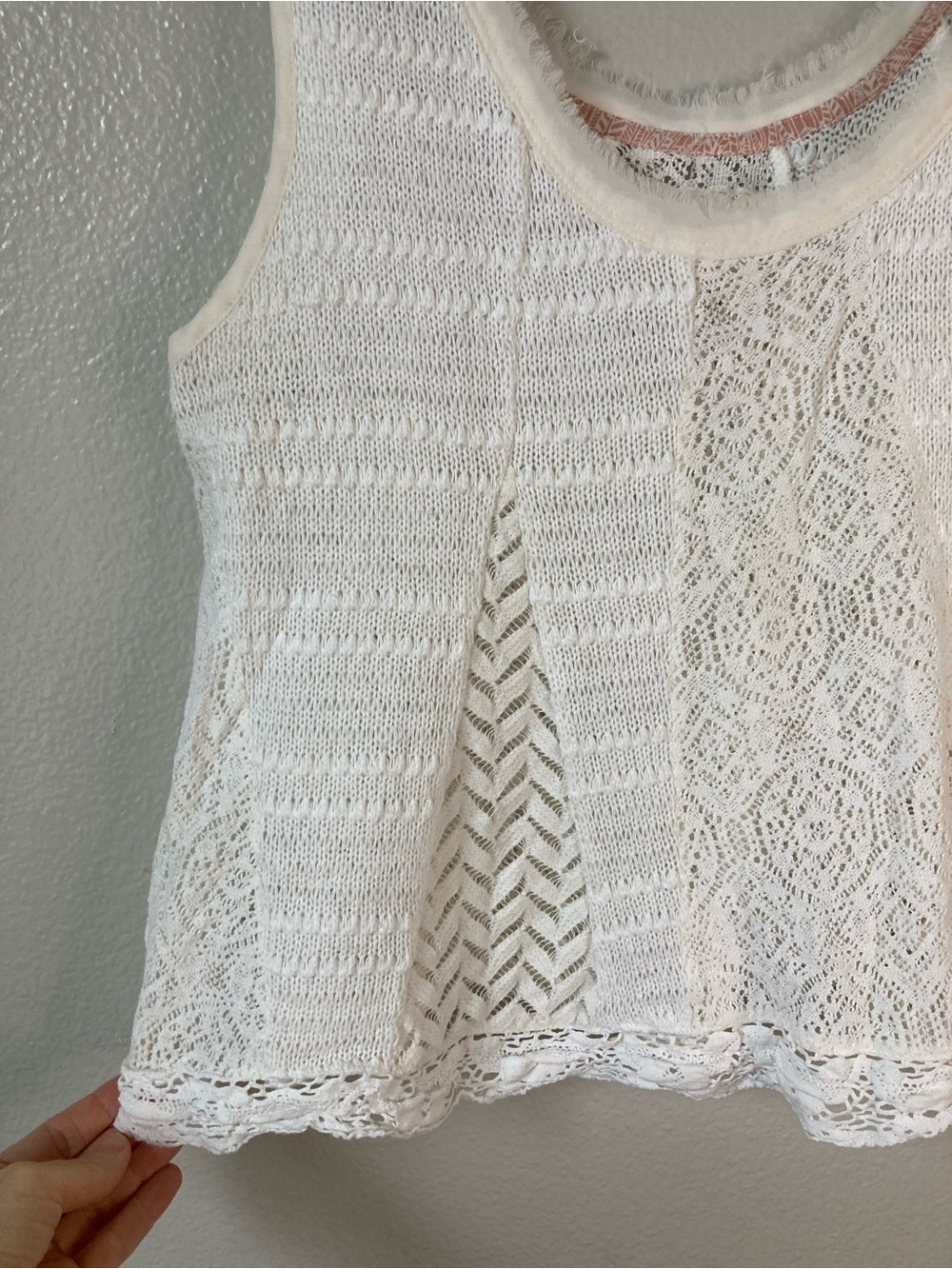 Anthropologie Meadow Rue Carrigan Lace Swing Tank Crochet Cottagecore Boho sz XL - Picture 6 of 10